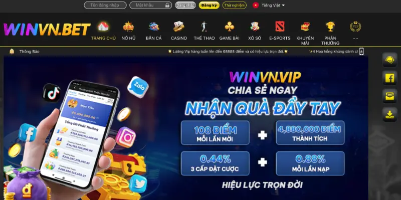 WINVN - Nhà cái tặng 100K siêu hot hit